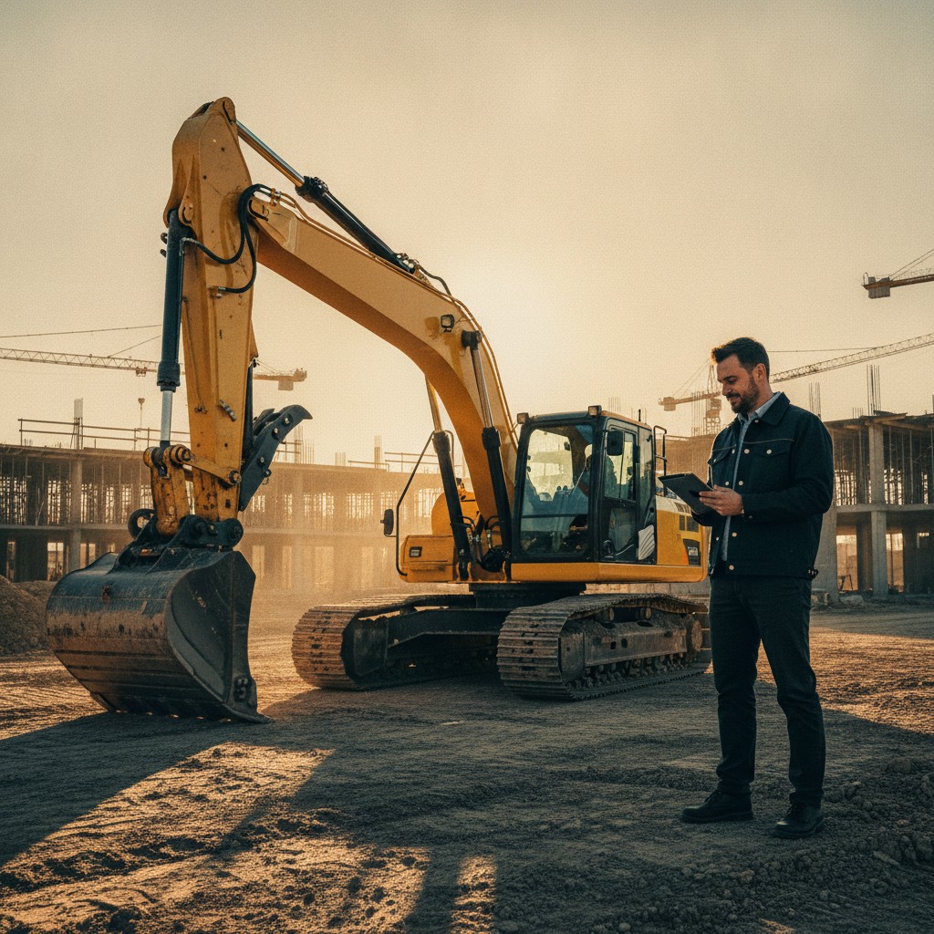 Contractor reviewing equipment financing options